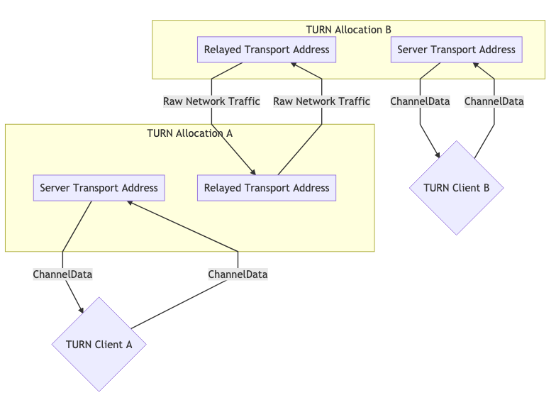 Two TURN allocations